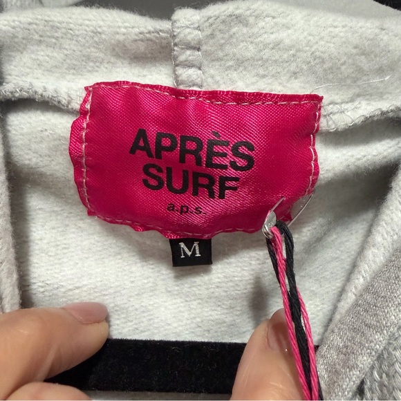 NEW Apres Surf Felpa Coco Beach Gray Pink Green Hoodie Size Medium - Picture 8 of 14